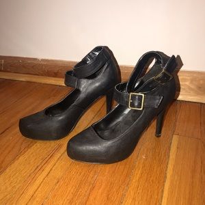 Forever 21 stiletto heels/double buckle